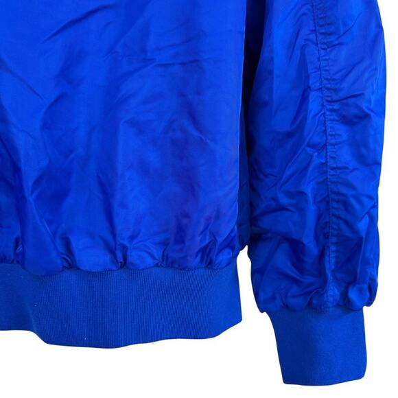 Starter Black Label Blue Full Zip Bomber Jacket 9S0-251 Lined Satin Shiny sz XL - Picture 11 of 16